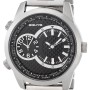 Ανδρικό Ρολόι 3Guys Dual Time Παγκόσμια Ώρα Ασημί