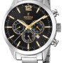 Ανδρικό Ρολόι Festina Timeless Chrono Ασημί Μαύρο Χρυσές Λεπτομέρειες