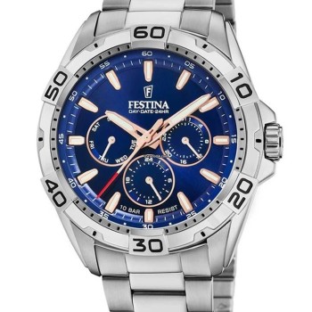 Ανδρικό Ρολόι Festina Multifunction Μπλε Ροζ Χρυσό 10 Bar