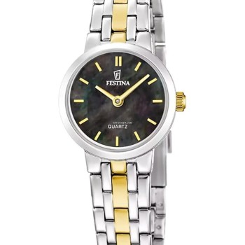 Γυναικείο Ρολόι Festina Classic Δίχρωμο Μαύρο Φίλντισι