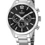 Ανδρικό Ρολόι Festina Timeless Chrono Ασημί Μαύρο Μπρασελέ