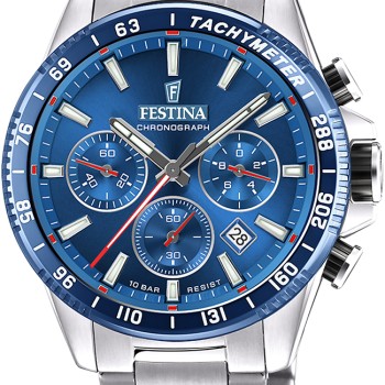 Ανδρικό Ρολόι Festina Chrono Sport Μπλε Ταχύμετρο 10 Bar
